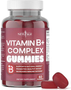 NEW AGE Gominolas de Complejo B con Vitaminas B3, B5, B6, B7, B9 y B12, Biotina, Ácido Fólico y Vitamina C – Sin Gluten, Vegano, 60 unidades
