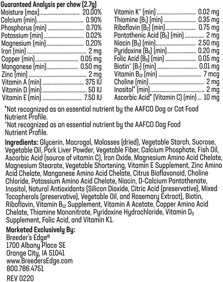 Breeder's Edge in Between for Her - Multivitamínico Diario para Perros y Gatos Reproductores, 360 Comprimidos