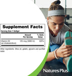 NaturesPlus Vitamina D3 5000 UI - 60 Cápsulas Blandas - Apoyo Óseo e Inmunitario