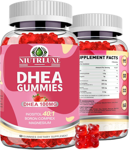 NIUTRLUXE DHEA Gummies - Suplemento de DHEA – DHEA: Precursor hormonal que se encuentra de forma natural en el – Image 1