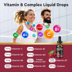 CFILIHTC Complejo B en Gotas Líquidas (2 Pack) - Vitaminas B1, B2, B3, B5, B6, B7, B9 y Metil B12 - Sabor Cereza - Vegano