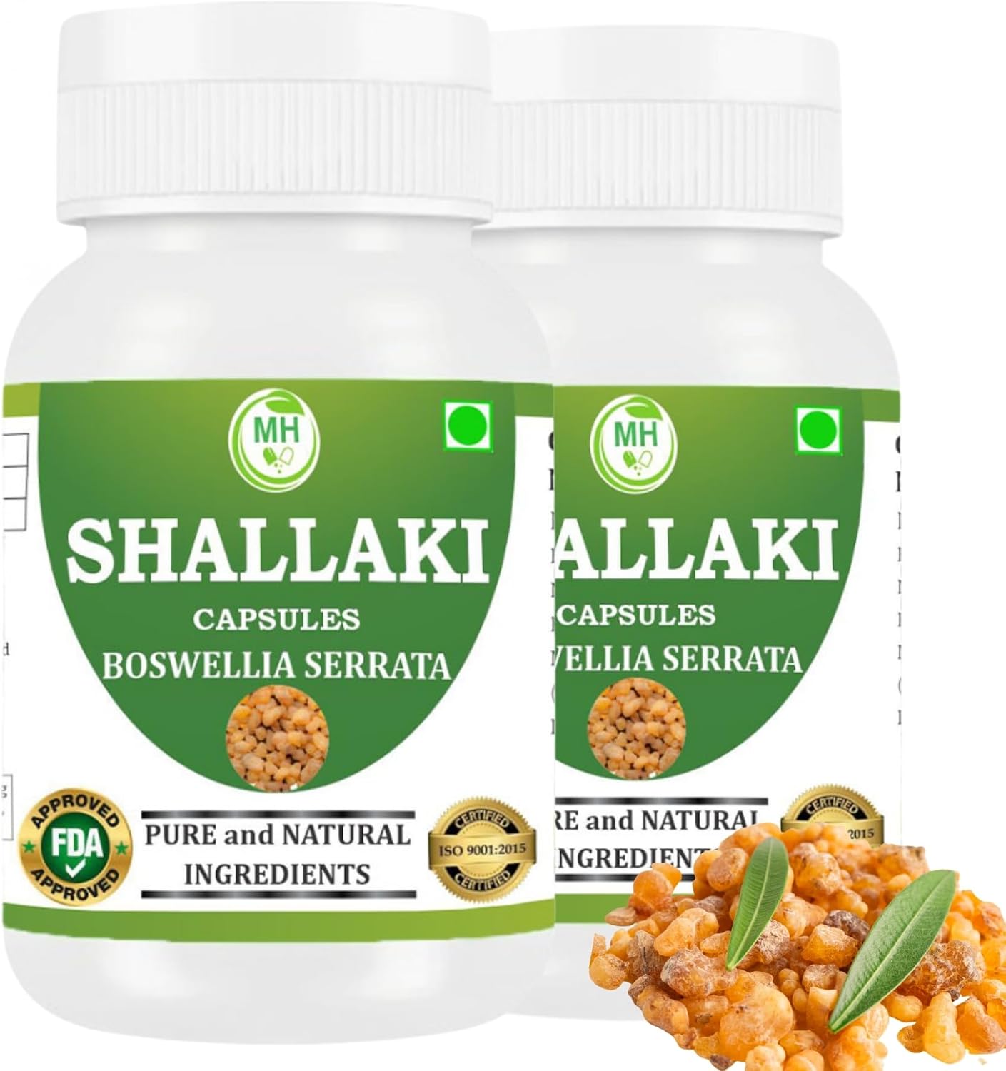 Shallaki (Boswellia serrata) Cápsulas - Pack de 2 x 60 Cápsulas de 500 mg