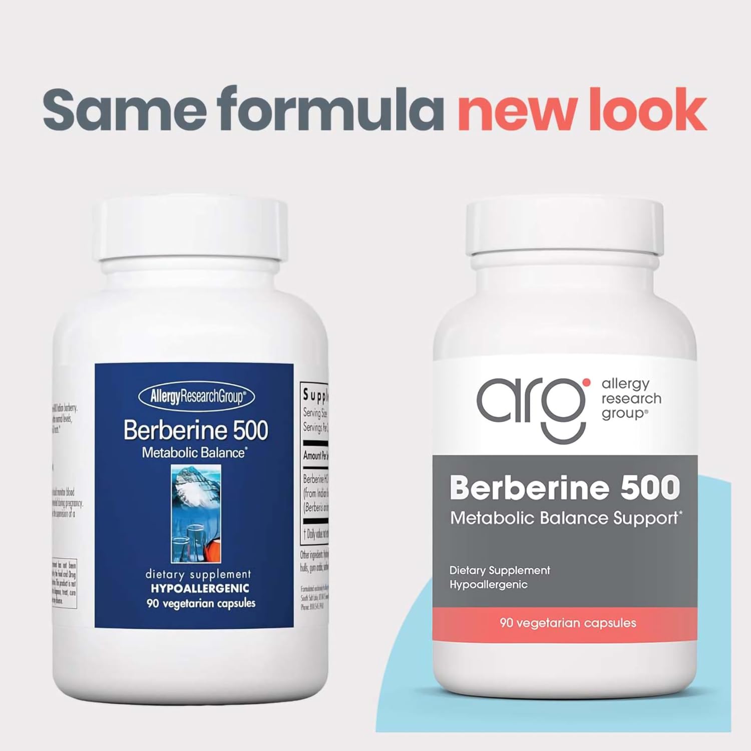 ARG Berberine 500 - 500 mg Berberina HCl - Apoyo Metabólico - 90 Cápsulas
