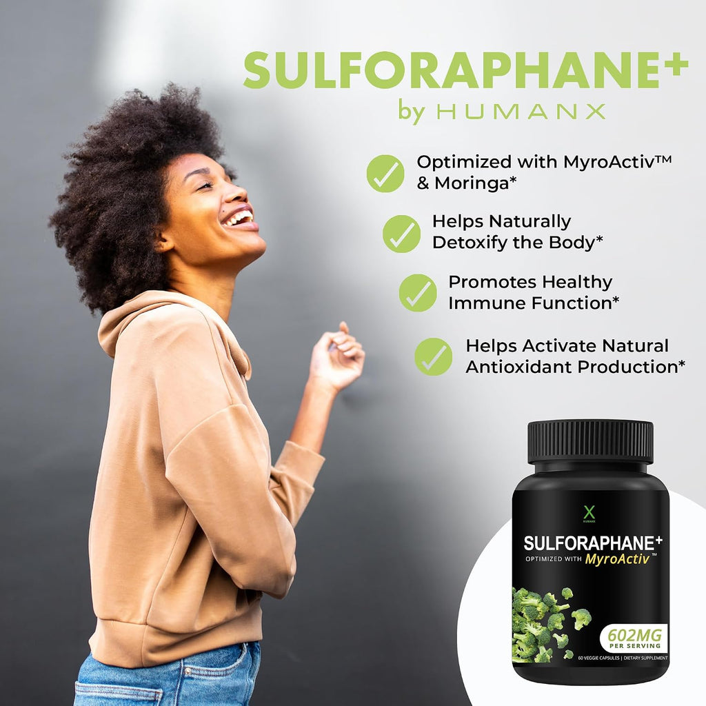 HUMANX Sulforafano+ 602mg - Suplemento de Brócoli y Moringa