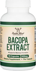 Cápsulas de Bacopa Monnieri con 20% Bacósidos 450mg - 90 Cápsulas - Double Wood Supplements