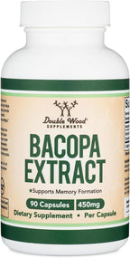 Cápsulas de Bacopa Monnieri con 20% Bacósidos 450mg - 90 Cápsulas - Double Wood Supplements