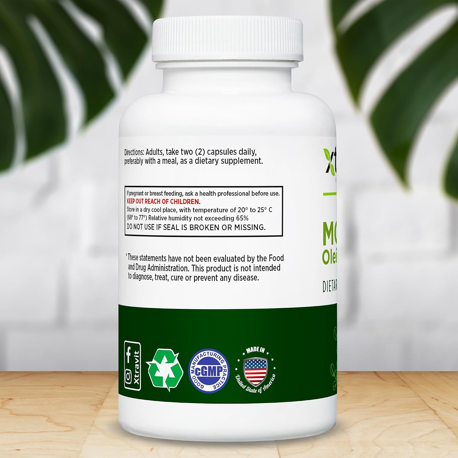 Xtravit Moringa Oleifera 1000 mg – 60 Cápsulas – Superalimento Natural Vegano