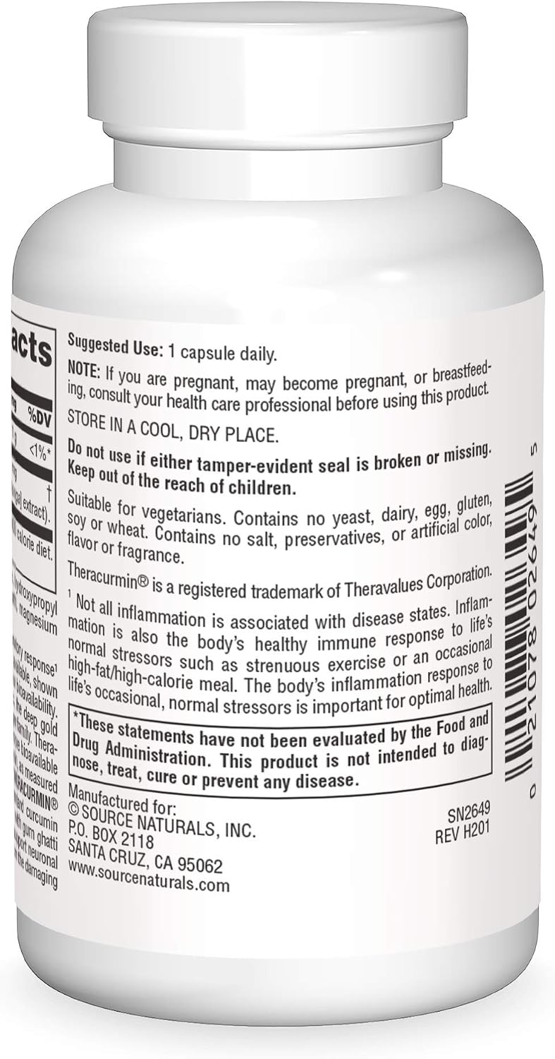Source Naturals Theracurmin, 600 mg - 30 Cápsulas Vegetarianas