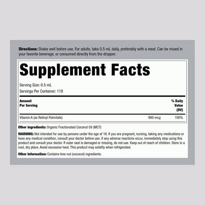 Piping Rock Vitamina A Líquido Gotas con – El funcionamiento normal del sistema inmunitario. – Image 2