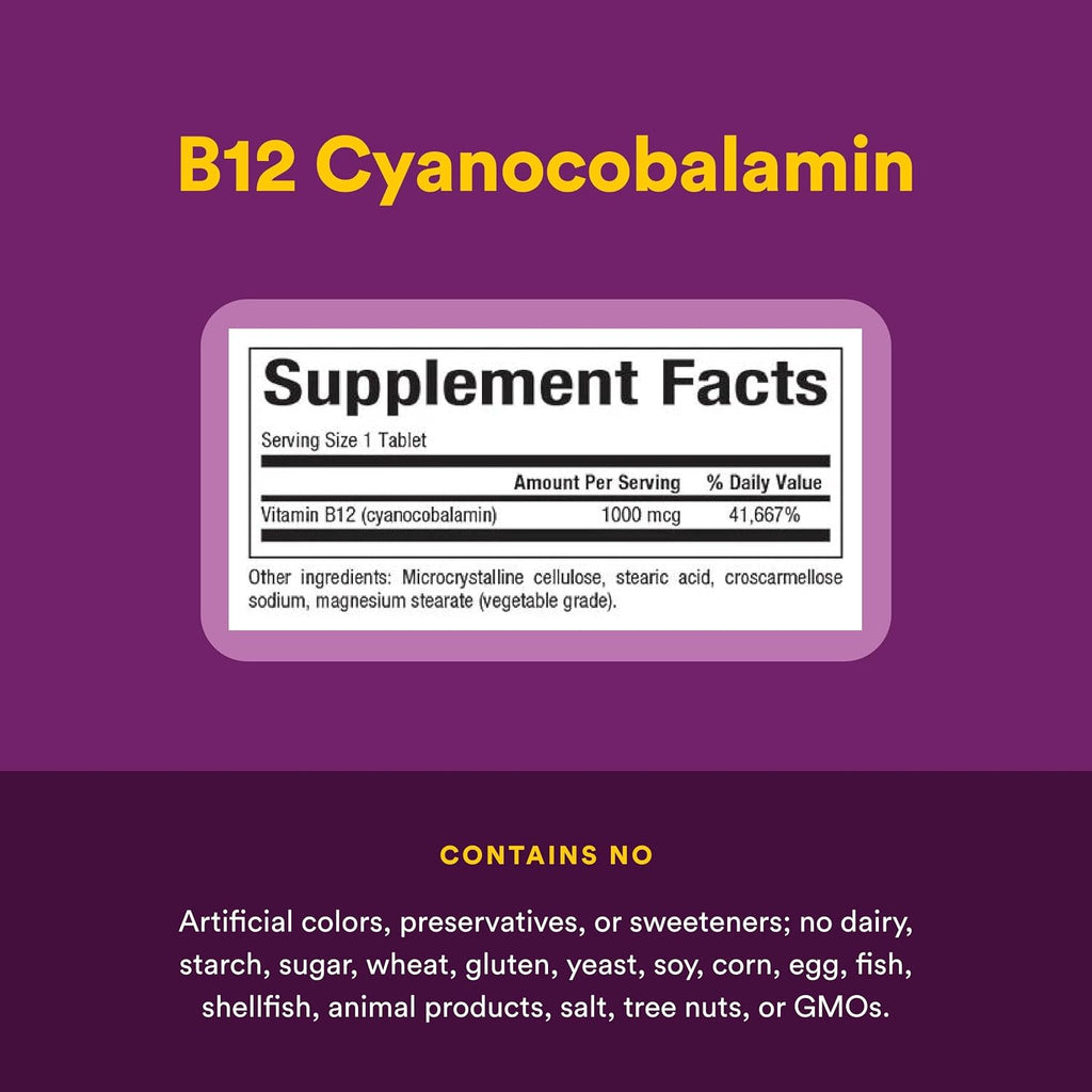 Natural Factors Vitamina B12 Cianocobalamina 1000 mcg - 60 Comprimidos