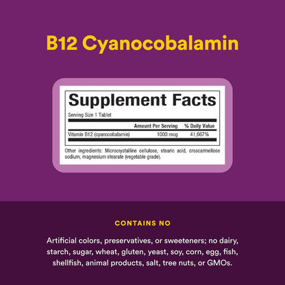 Natural Factors Vitamina B12 Cianocobalamina – Producción de energía: Apoya la producción de energía en el – Image 4