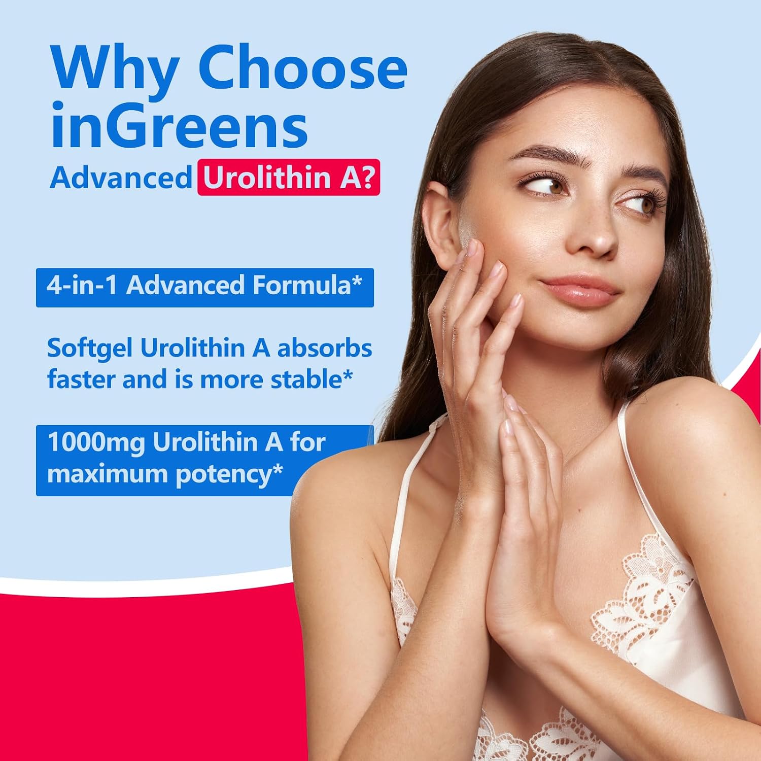 inGreens Urolithin A 1000mg con NAD+, CoQ10 y Resveratrol (5 Paquetes)