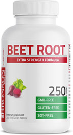 Bronson Beet Root Extra Strength, 250 Comprimidos Vegetarianos