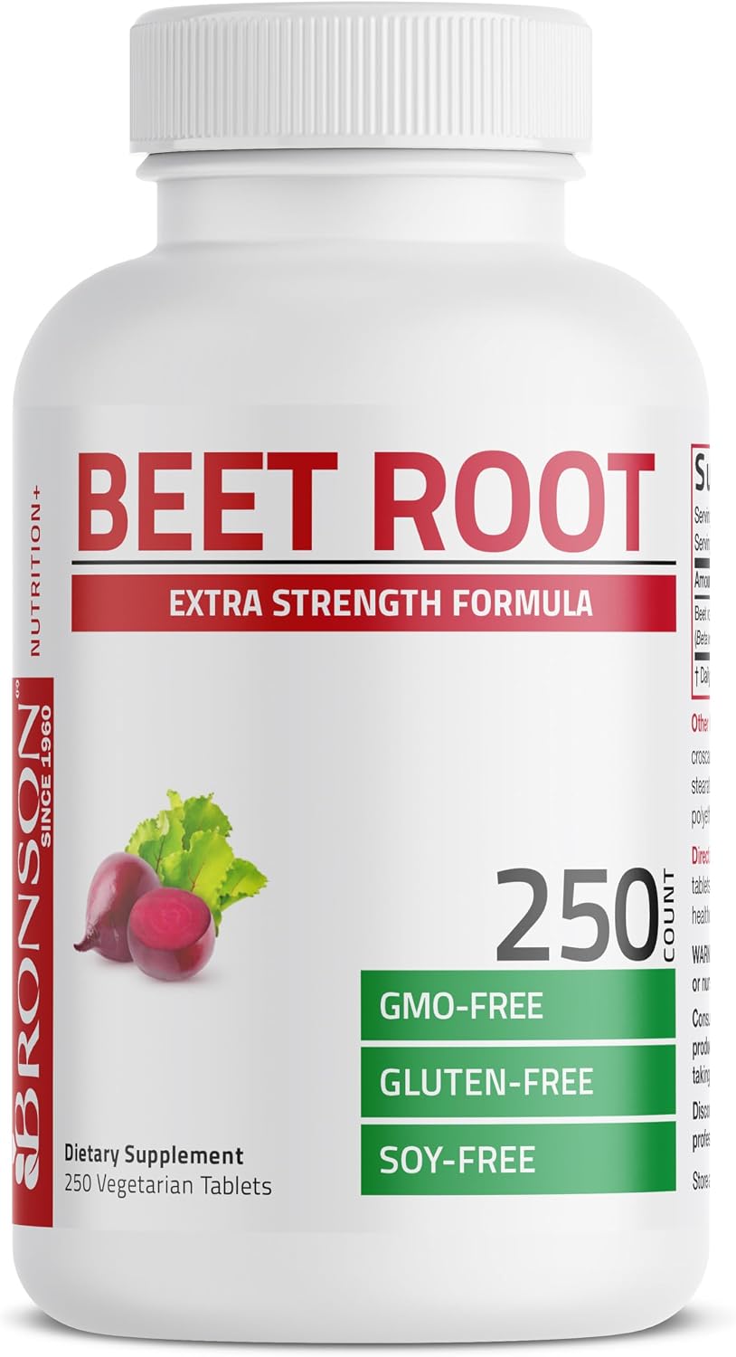 Bronson Beet Root Extra Strength, 250 Comprimidos Vegetarianos