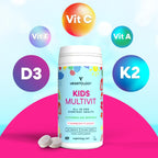 VEGETOLOGY Kids MultiVitamin - Multivitamínico infantil vegano masticable, 60 comprimidos sabor fresa