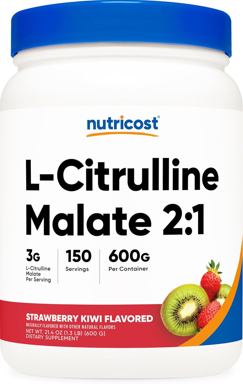 Nutricost L-Citrulina Malato 2:1 (300 g) (Sabor Strawberry Kiwi)