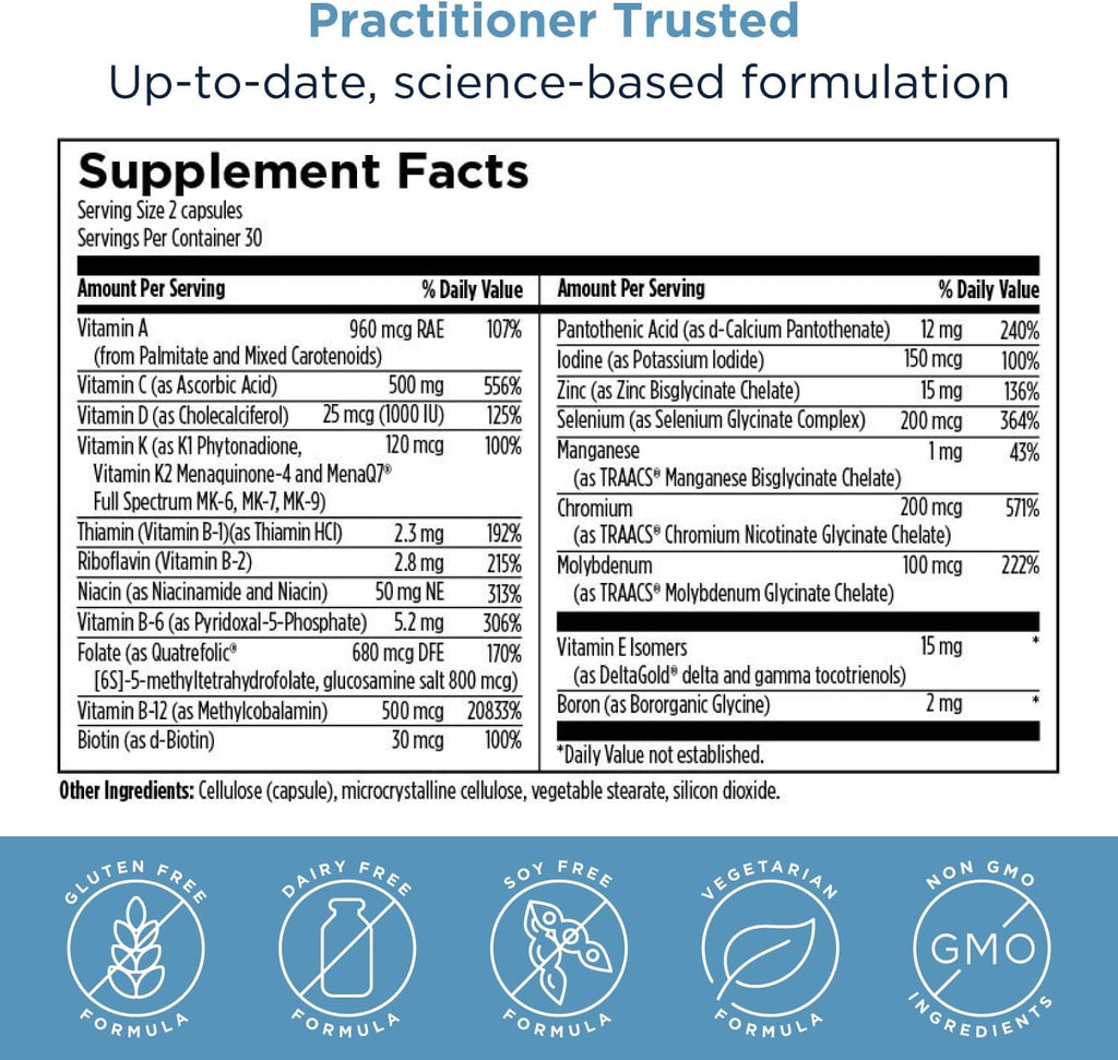 Multivitamínico Metilado para Mujeres y Hombres - Sin Hierro - 60 Cápsulas | Designs for Health