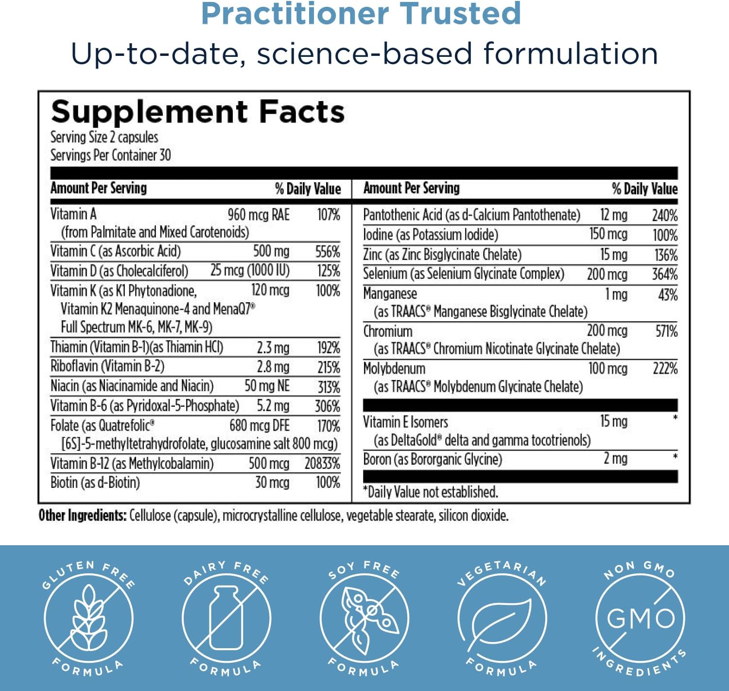 Multivitamínico Metilado para Mujeres y Hombres - Sin Hierro - 60 Cápsulas | Designs for Health