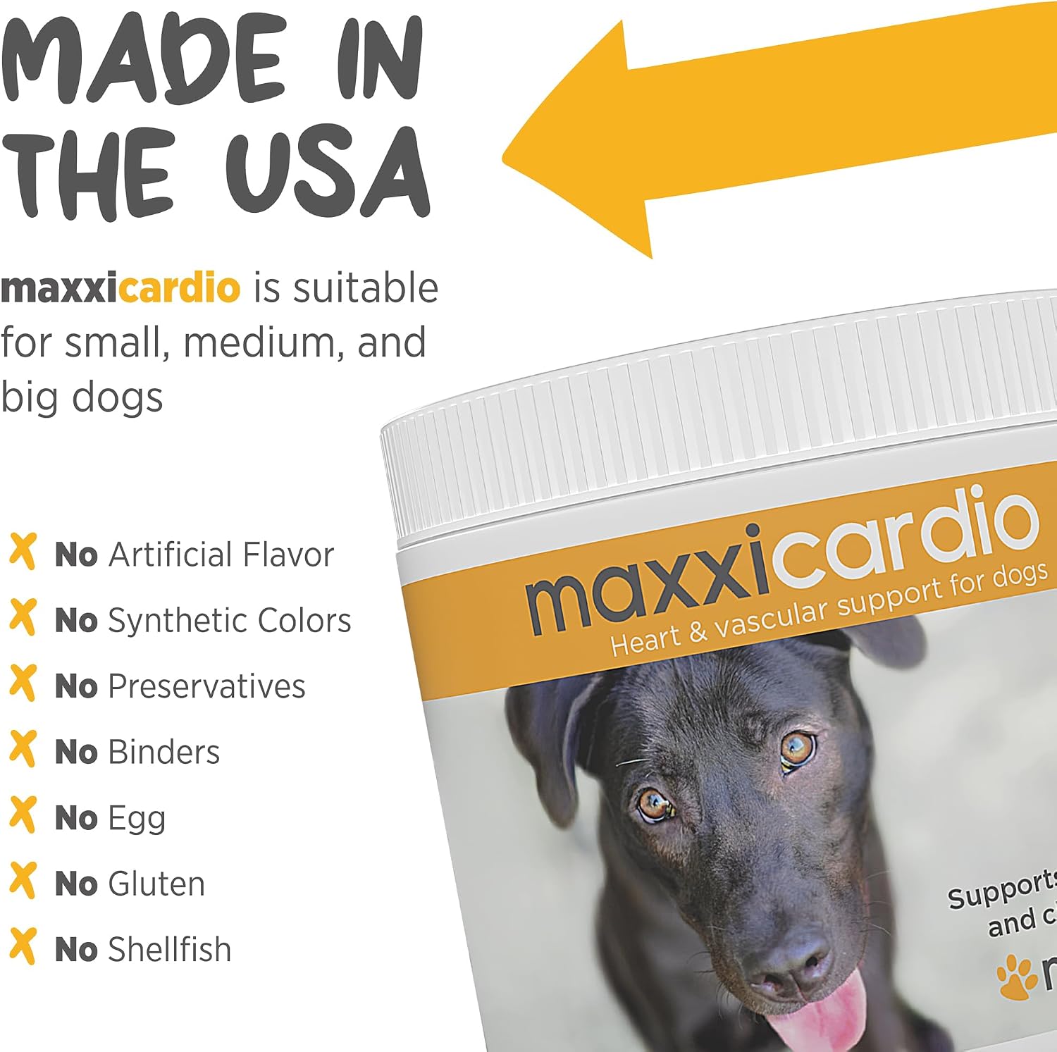 maxxicardio Heart Support para Perros Pequeños – Taurina, L-Carnitina, Espino, Ginkgo – Polvo 3.2 oz