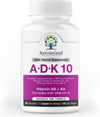 NatureGenX ADK10 – Vitaminas A, D3 y K2 MK-7 (90 Cápsulas)