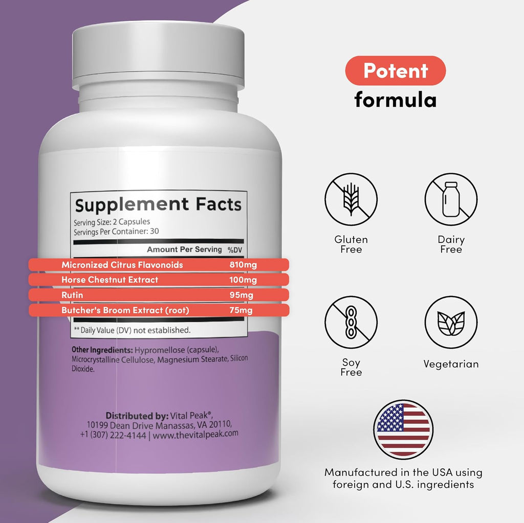 Vital Peak® Vein Care Blend - Apoyo circulatorio y venoso - 60 cápsulas