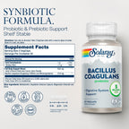 Solaray Bacillus Coagulans Probiotic - 5 Billion Live Microorganisms - 60 Vegan Capsules