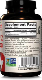 Jarrow Formulas Maximum Strength Methyl B-12 5000 mcg - 90 Comprimidos Masticables Sabor Cereza