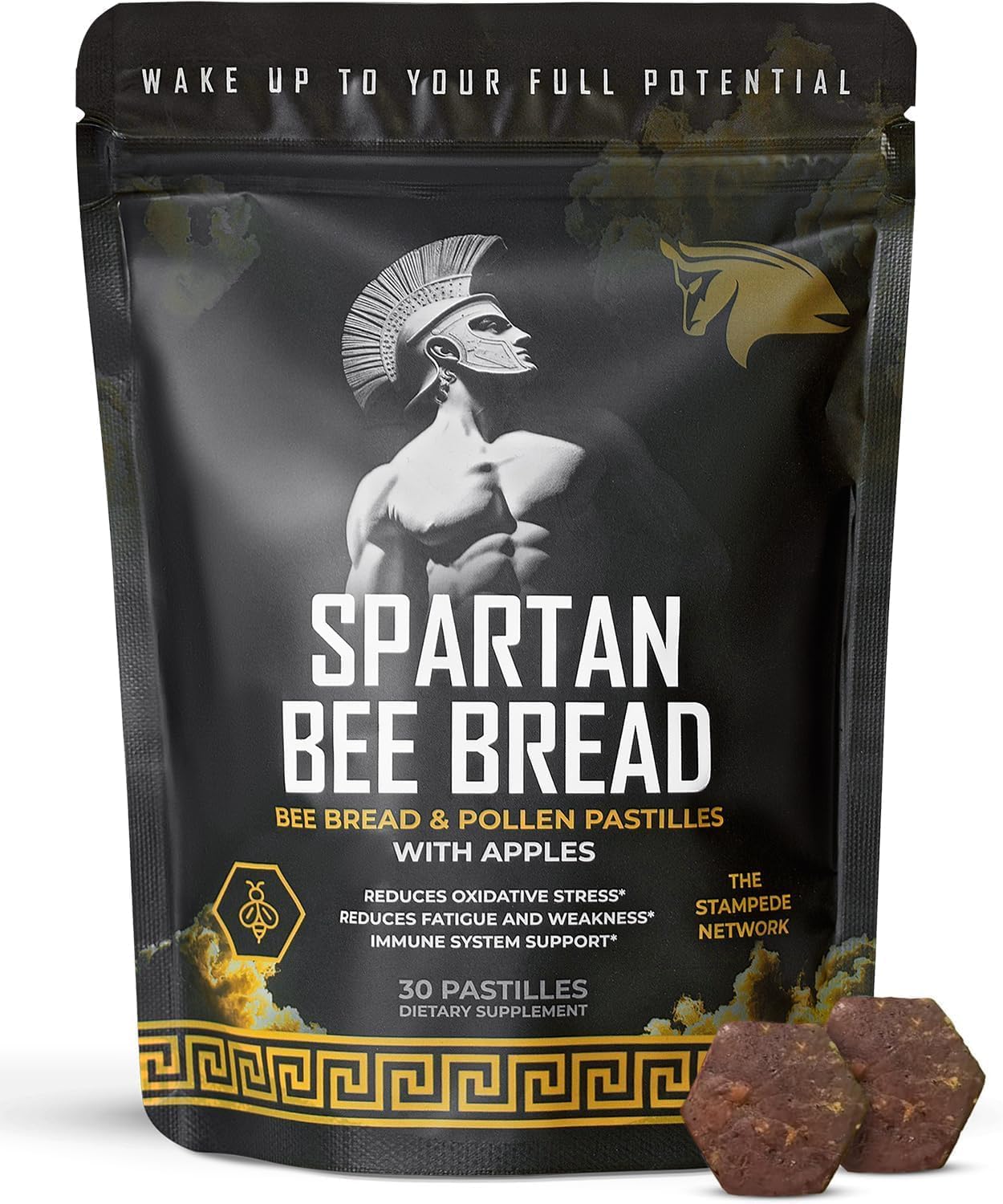 Spartan Bee Bread Chewables – Multivitamínico Natural de Pan de Abeja, Polen, Propóleo y Jalea Real