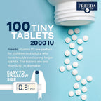 FREEDA Vitamina D2 2000 UI – Ergocalciferol Vegano para Huesos e Inmunidad – 100 Comprimidos Pequeños