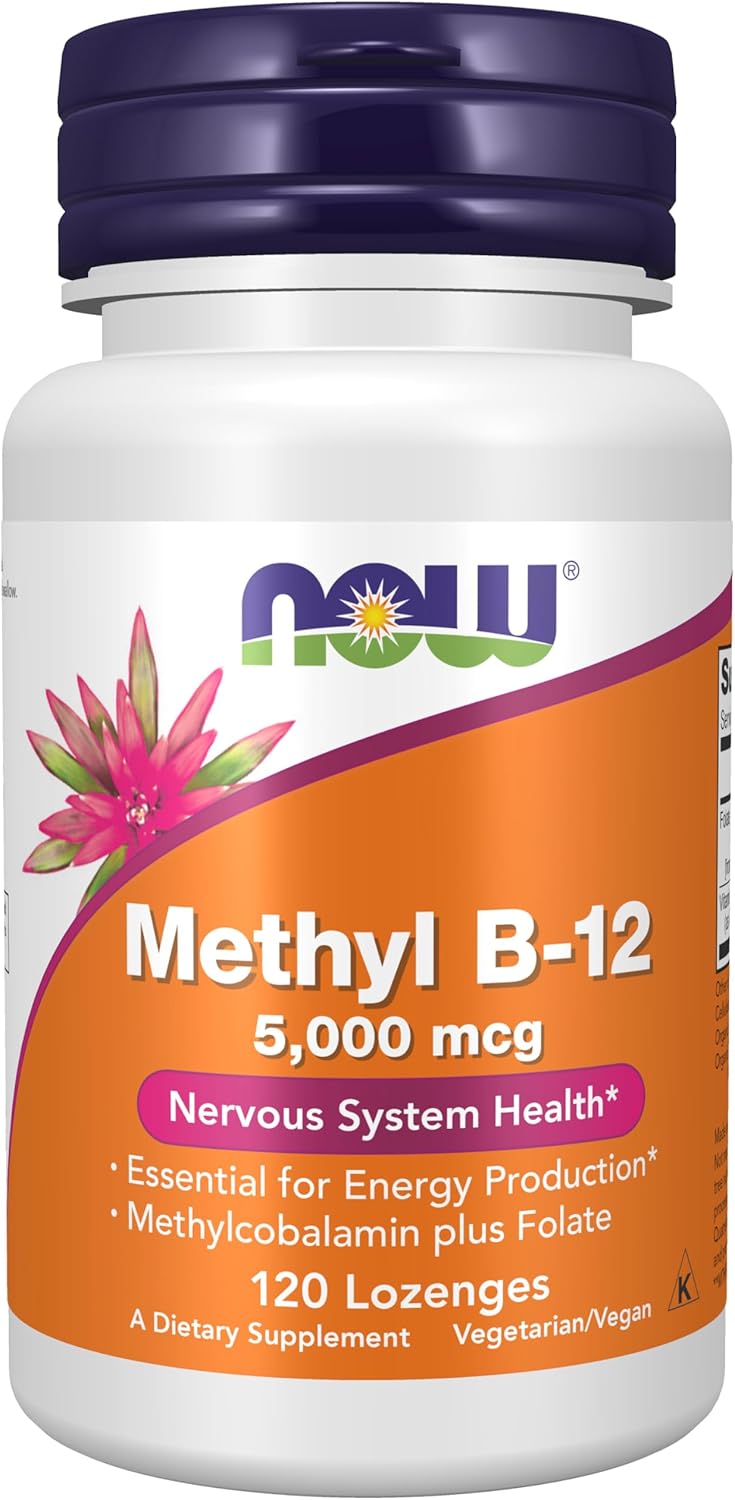 NOW Foods Metil B-12 (Metilcobalamina) 5000 mcg - 60 comprimidos