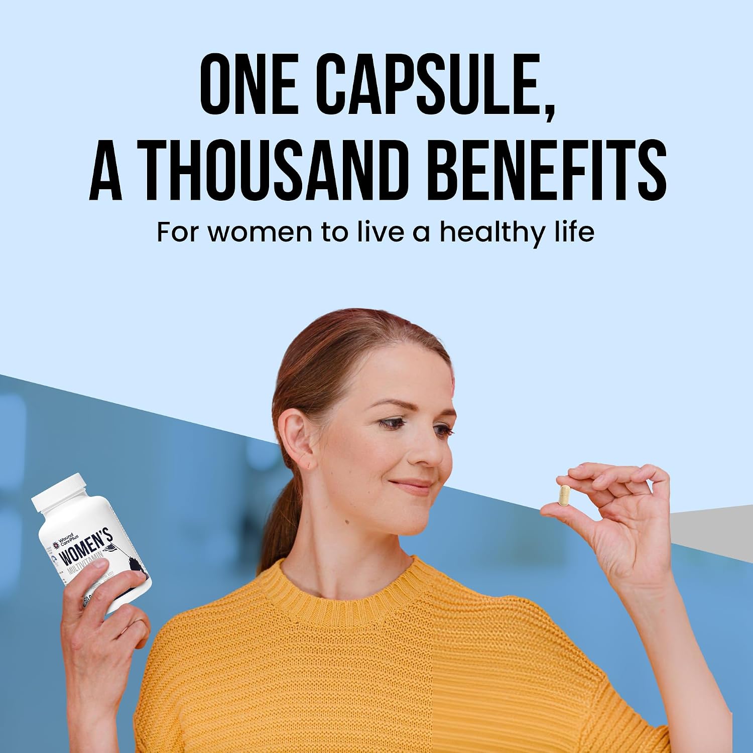 Wound Care Plus Multivitamínico para Mujeres – Complejo de Vitaminas A, C, D, E y Zinc – 60 Cápsulas