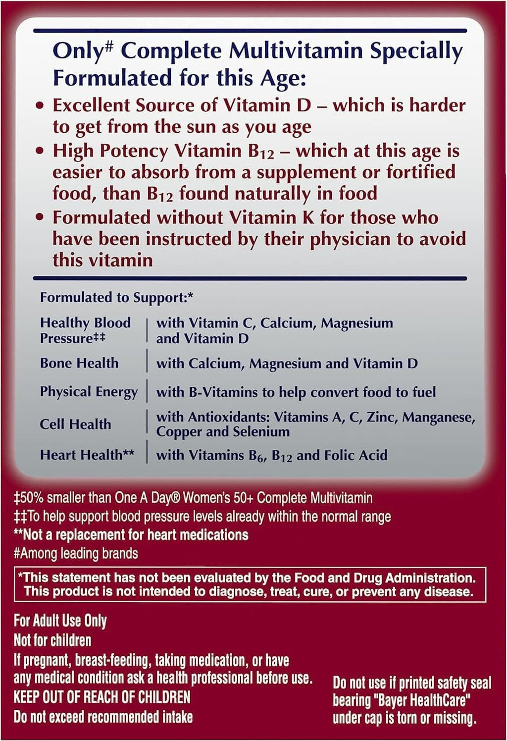 One a Day Proactive 65 Plus Multivitamin for Men and Women, 150 Count (Pack of 2)
