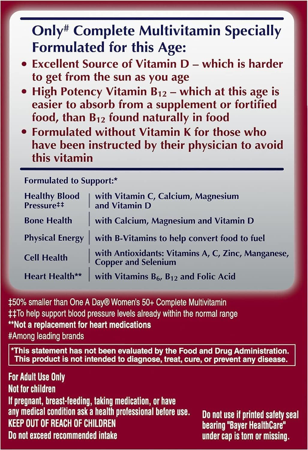 One a Day Proactive 65 Plus Multivitamin for Men and Women, 150 Count (Pack of 2)