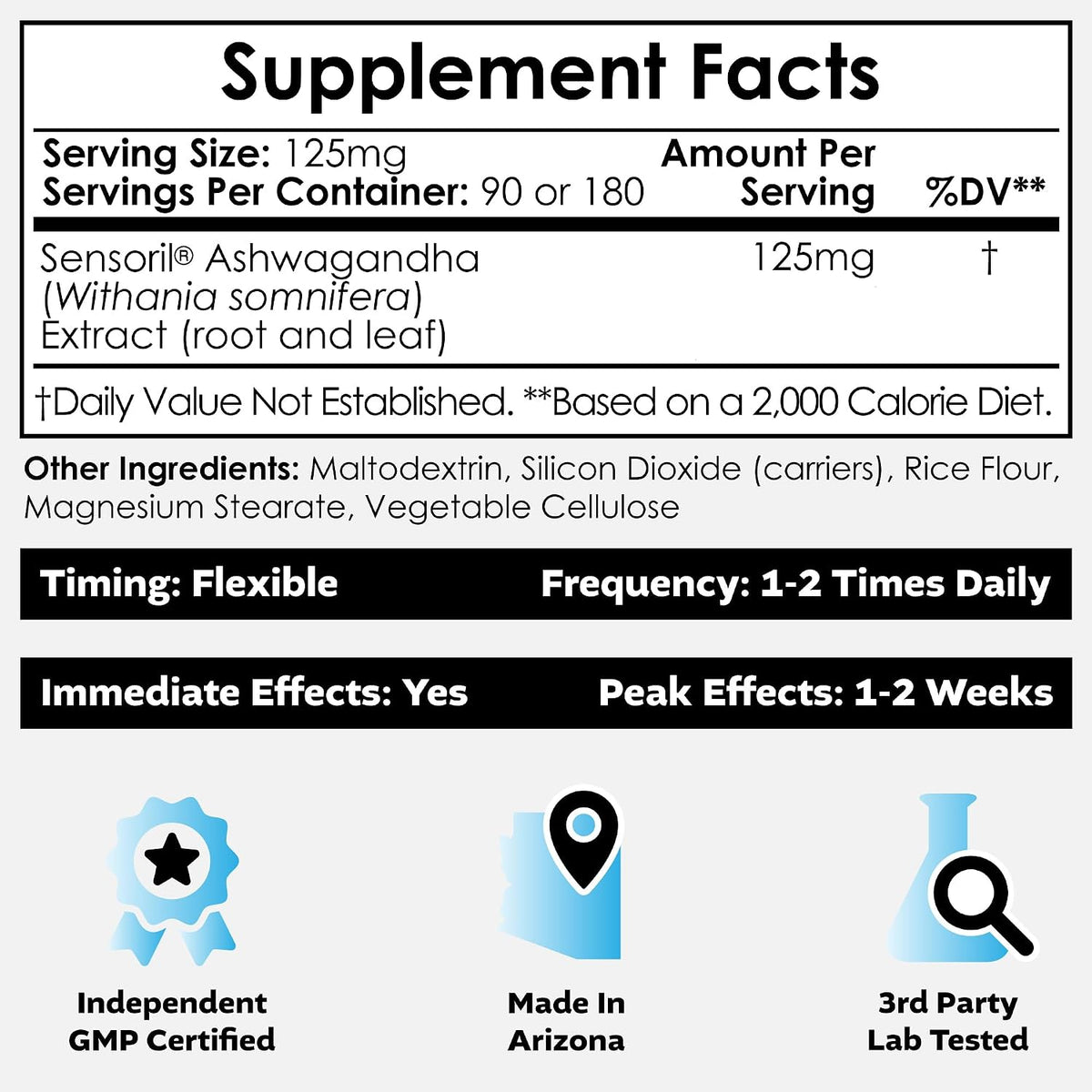 Nootropics Depot Sensoril Ashwagandha 125 mg – Cognición mental: se ha observado que favorece la claridad mental, – Image 2
