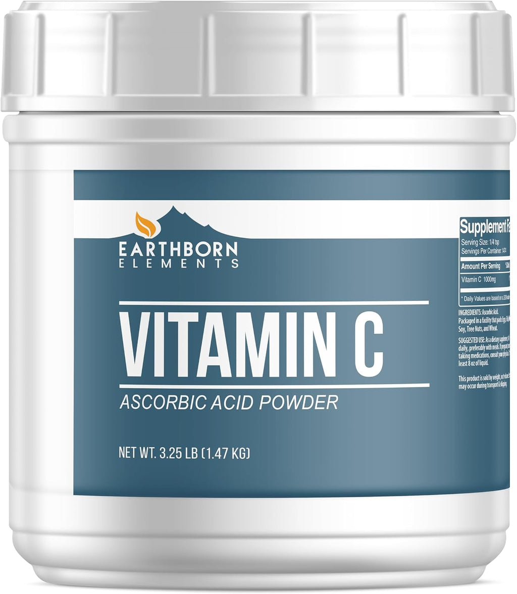 Earthborn Elements Vitamina C en Polvo (5 Galones) – Ácido Ascórbico Puro, Suplemento y Limpiador