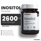 AMALTH Inositol 2600 mg - Myo Inositol en Cápsulas - Suplemento de Vitamina B8 - 120 Cápsulas Veganas