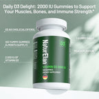 Gominolas de Vitamina D3 NaturElan - 2000 IU, 120 Gominolas, Sin Azúcar, Vegano