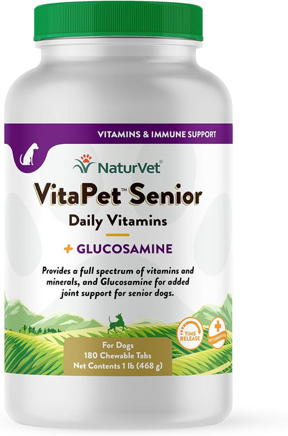 NaturVet VitaPet Senior Daily Vitamins – Multivitamínico para Perros Senior con Glucosamina – 60 Comprimidos de Liberación – Image 10