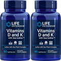 Life Extension Vitaminas D y K con Yodo Marino, 90 Cápsulas (Pack de 2)