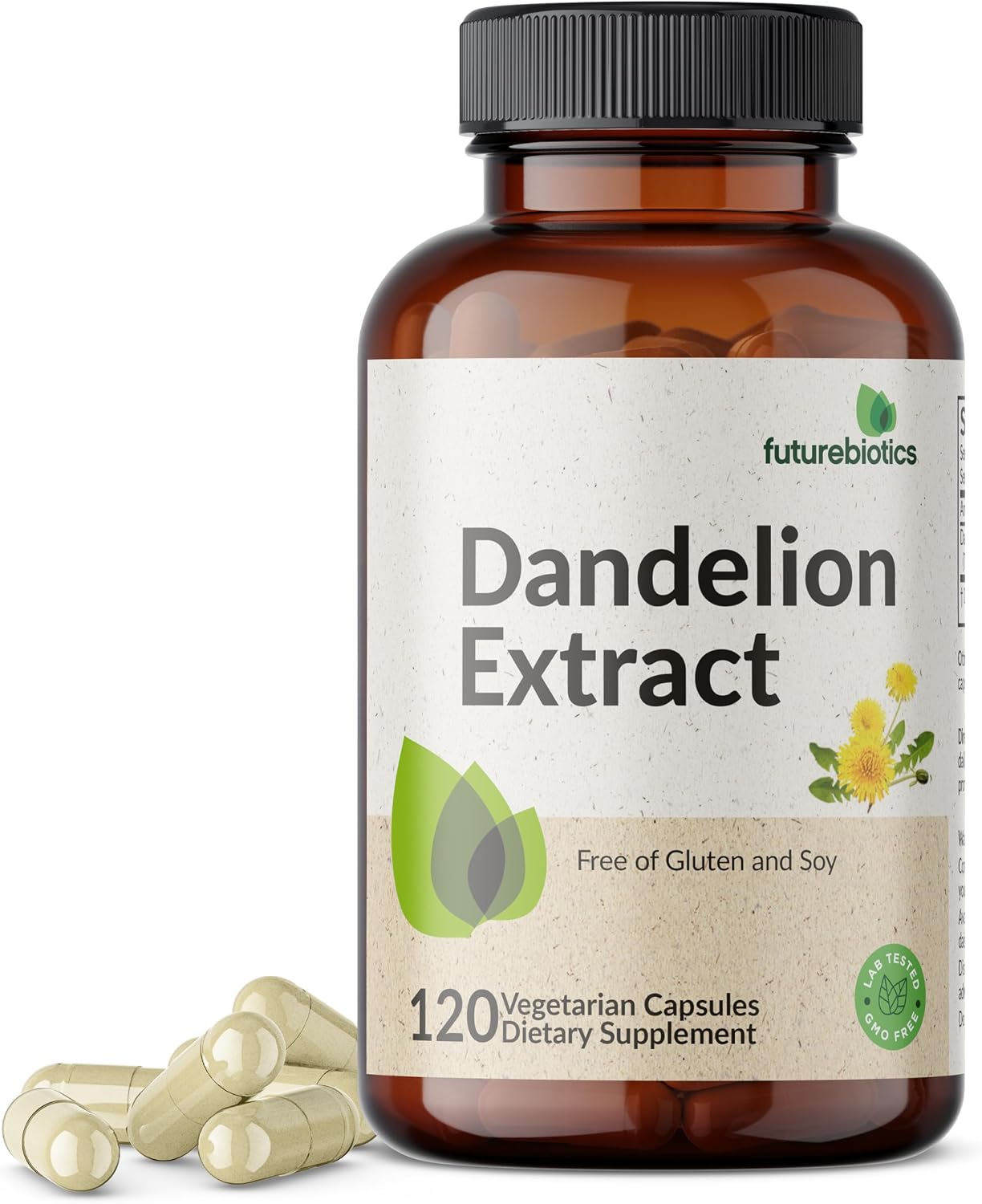 Extracto de Diente de León Futurebiotics, Hierba Diurética Tradicional, No OGM, 120 Cápsulas Vegetales
