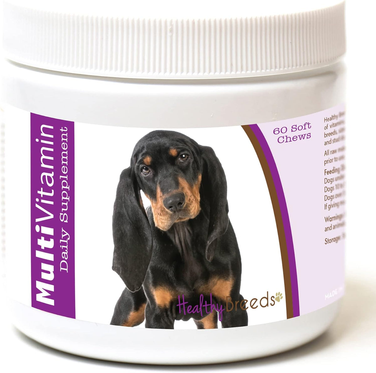 Healthy Breeds Black and Tan Coonhound Multi-Vitamin Soft Chews 60 Count – Image 1