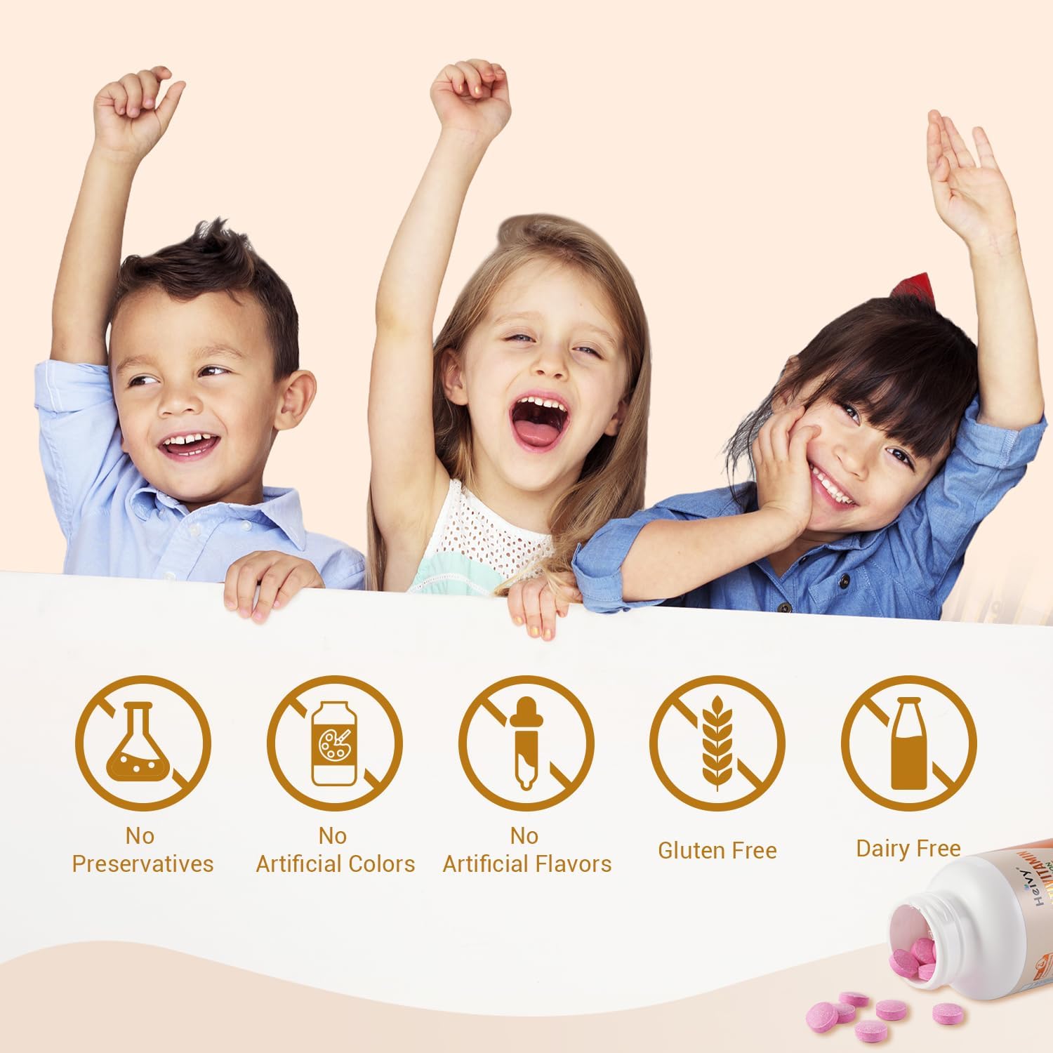 Heivy Multivitamínico Infantil Masticable - 120 Comprimidos