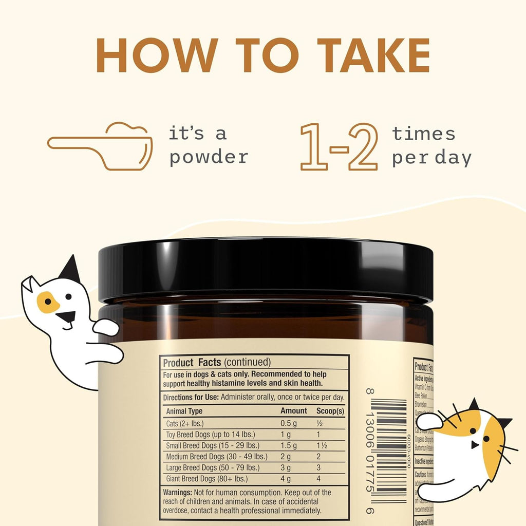 Dr. Mercola Bark & Whiskers Apoyo Estacional - Suplemento Inmune para Perros y Gatos