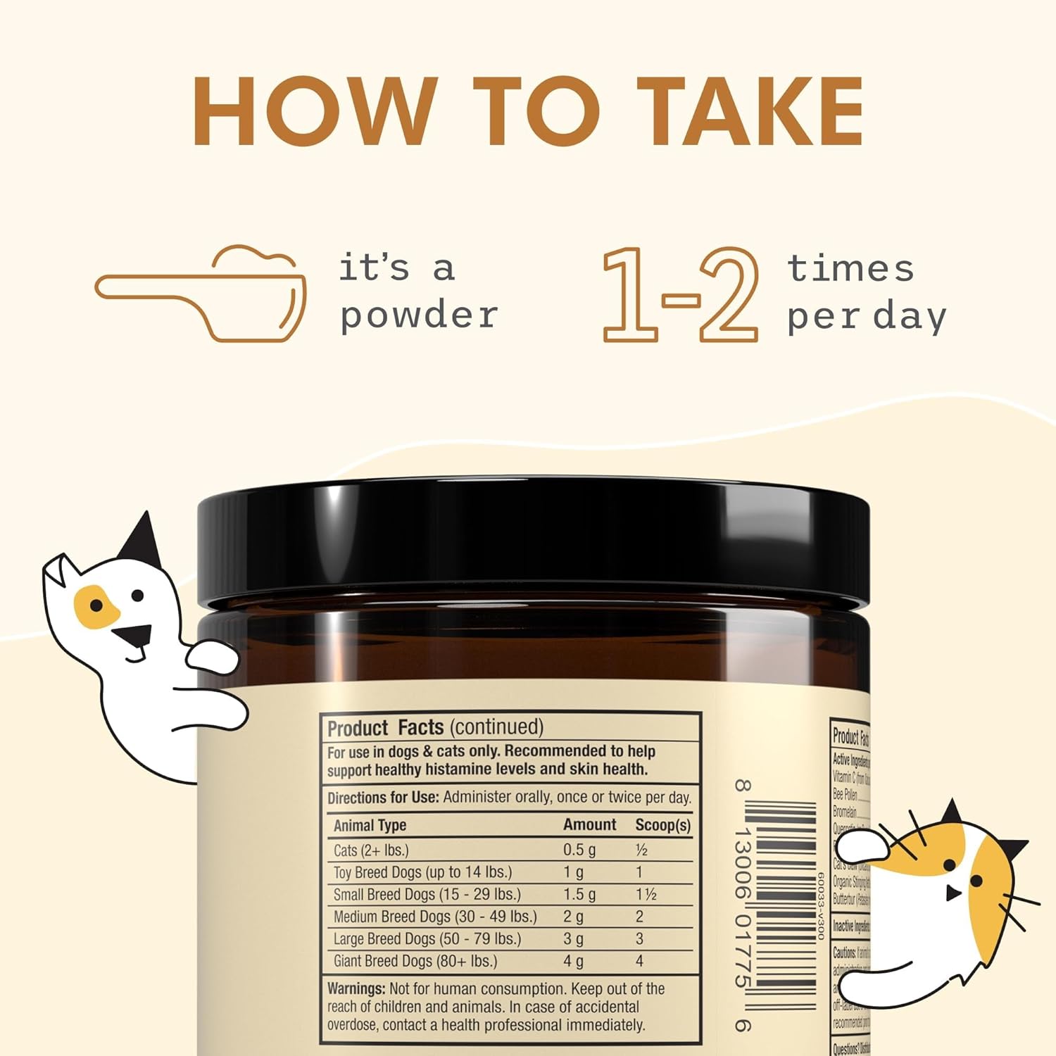 Dr. Mercola Bark & Whiskers Apoyo Estacional - Suplemento Inmune para Perros y Gatos