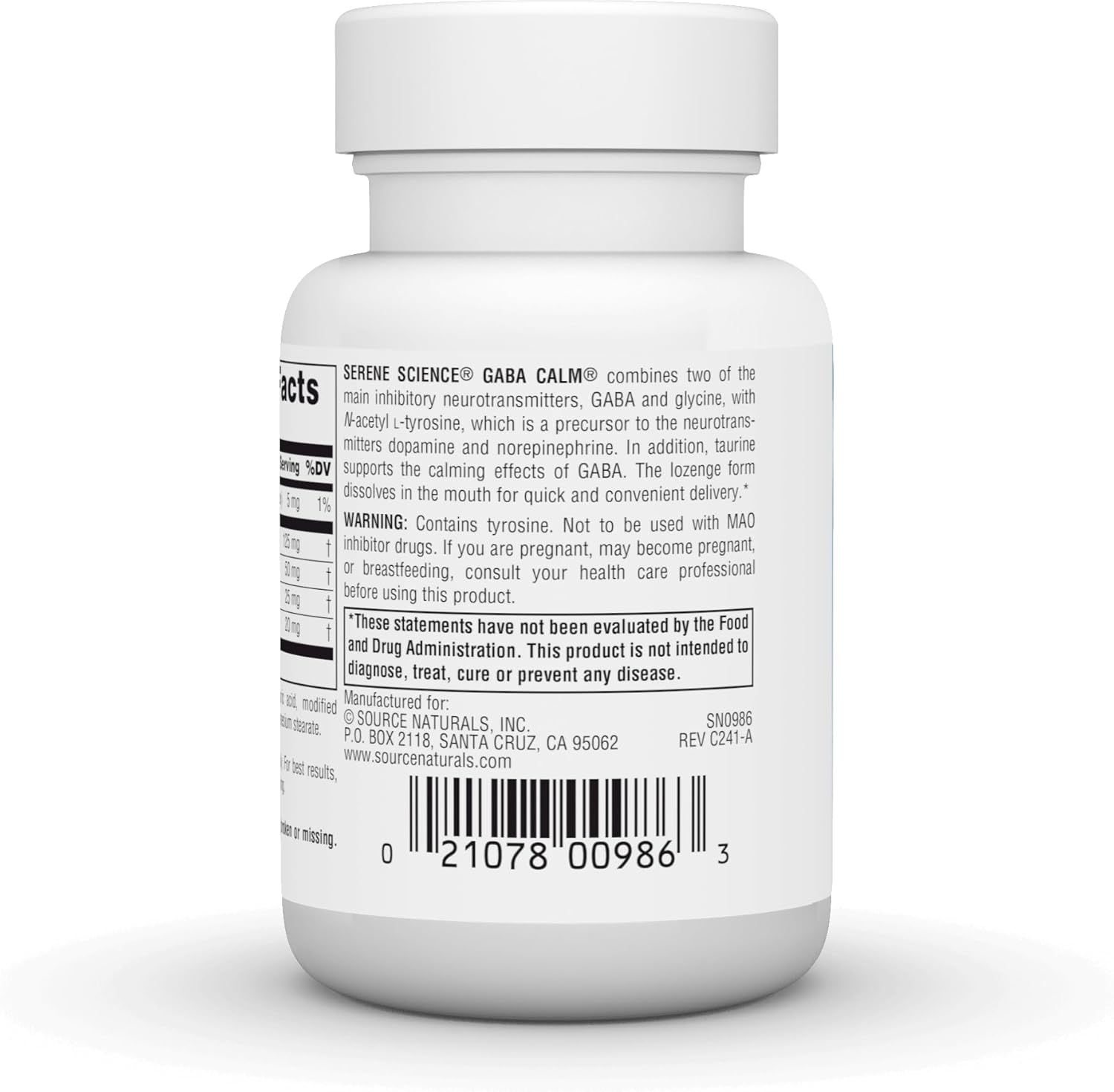 Source Naturals GABA 125 mg Naranja 30 Comprimidos
