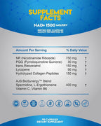 AJS NAD+ Cellular Energy – Suplemento NR con PQQ, Resveratrol, Licopeno y Colágeno – 90 Cápsulas