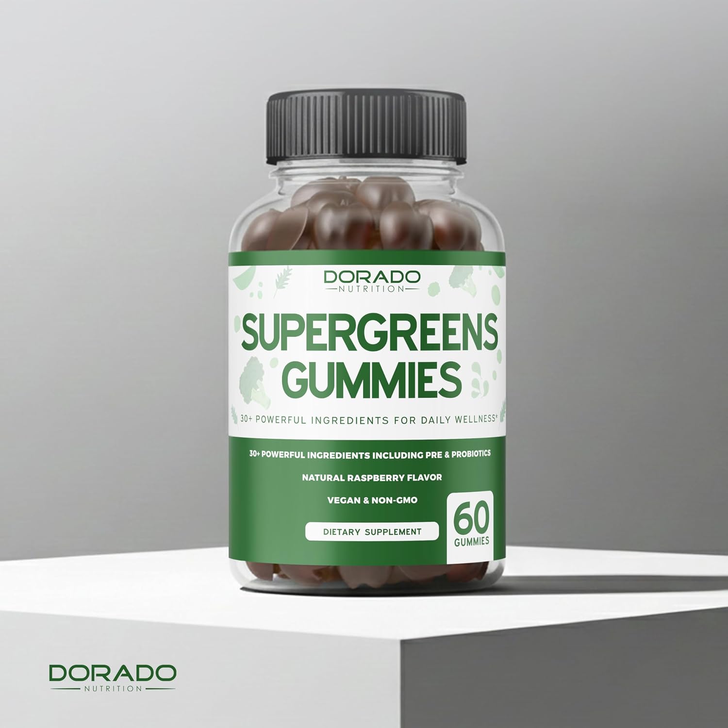 Supergreens Gummies - Gomitas de Superalimentos con Frambuesa (60 uds)