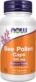 NOW Foods Crd Polen de Abeja, 100 Cápsulas de 500 mg
