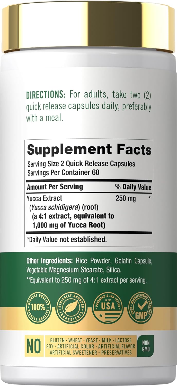 Carlyle Extracto de Raíz de Yuca | 120 Cápsulas | Suplemento Herbal | No GMO y Sin Gluten