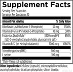 Designs for Health Homocysteine Supreme - Vitaminas B Metiladas con Riboflavina, B6, B12, Folato, L-Serina y TMG - Apoyo para el Corazón y el Cerebro (60 Cápsulas)